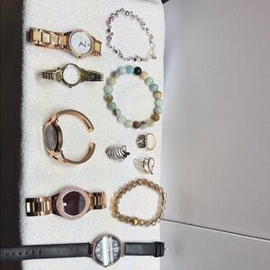 Jewelry 5X Watches and 3X bracelets three rings the watches need batteries